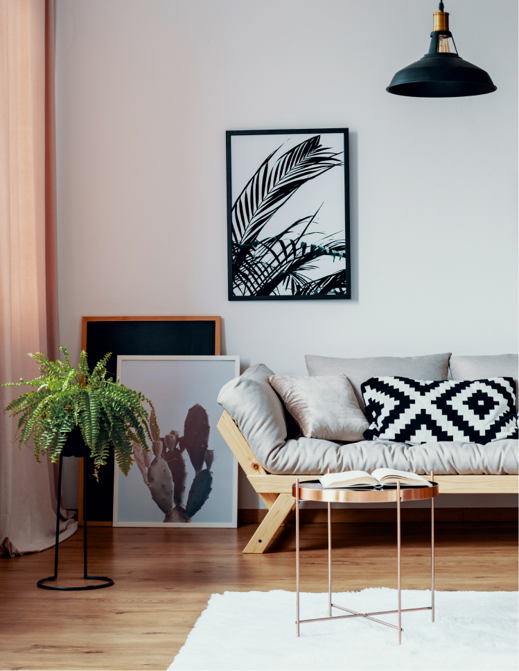 soft white area rug in a stylish Ocean City living room