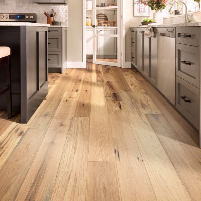 hardwood flooring installation in a bright Lewes, DE, kitchen