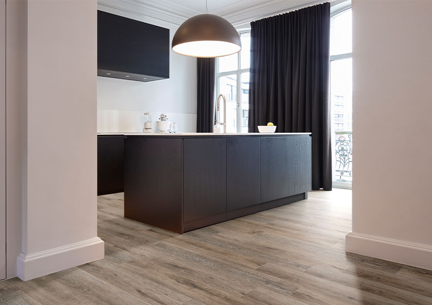 luxury vinyl plank flooring in kitchen